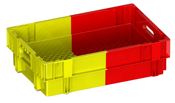 K276-1雙色塑料箱（顛倒筐）